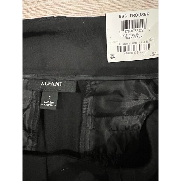 NWT Alfani Women's Black Tummy Control Straight Leg Pants Size 2 - Picture 5 of 8